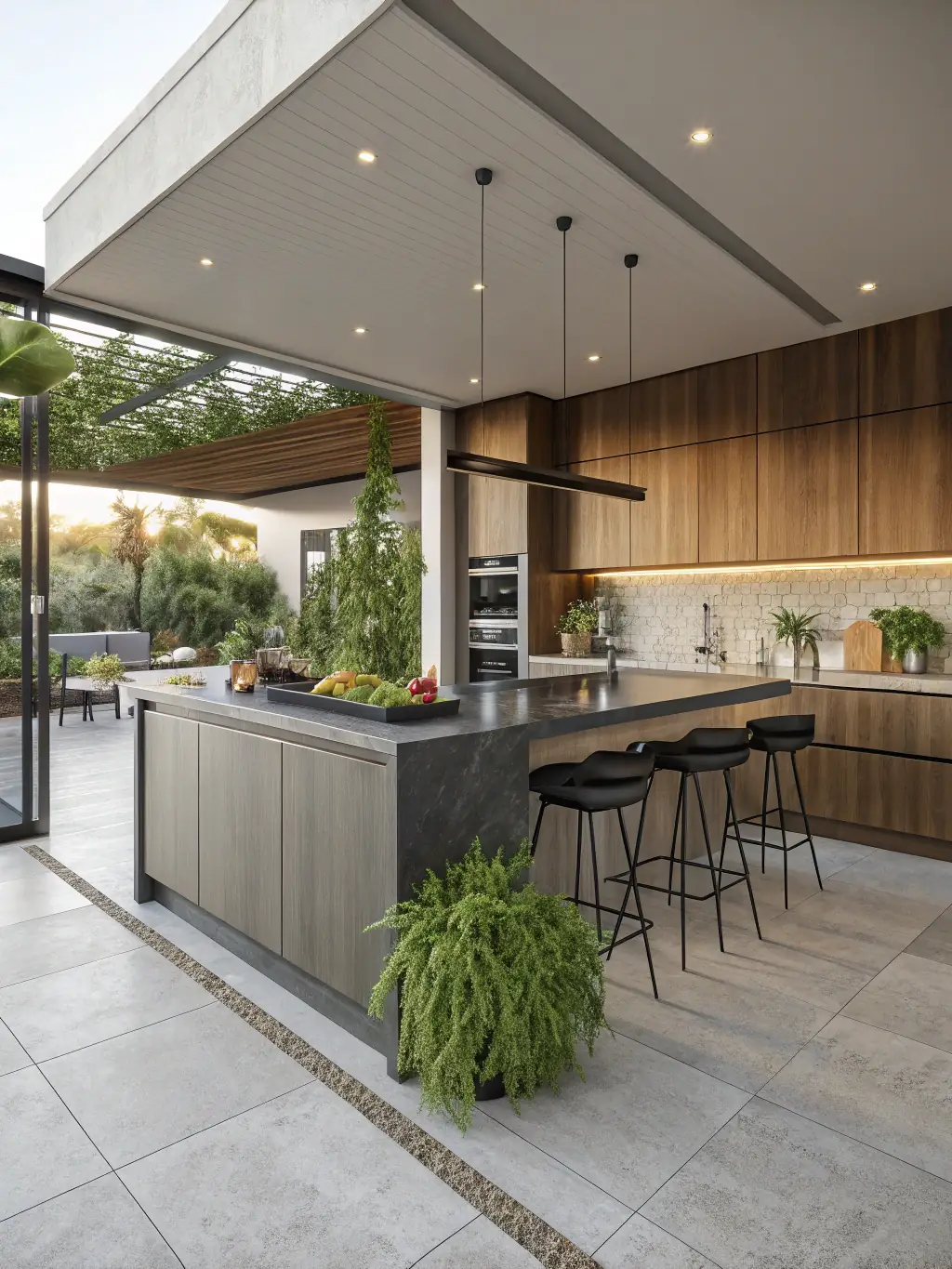 Przykład wizualizacji nowoczesnej kuchni z jasnymi szafkami i naturalnym światłem, prezentujące wizualizacje 3D.